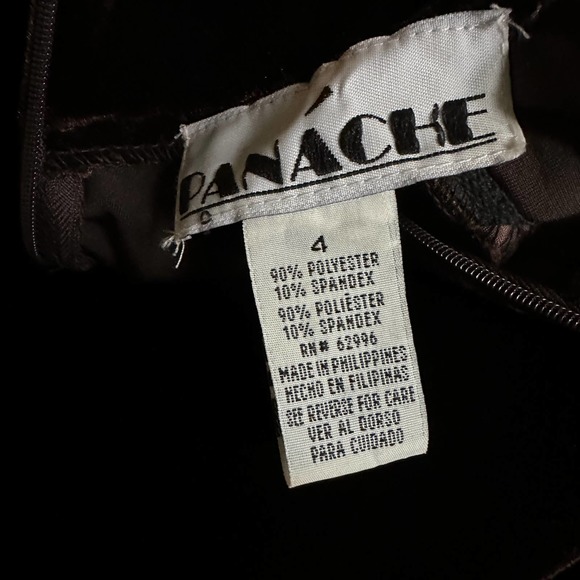 Panache Vintage Deep Brown Velvet Jumpsuit with Waist Chain Size 4 - Picture 9 of 12